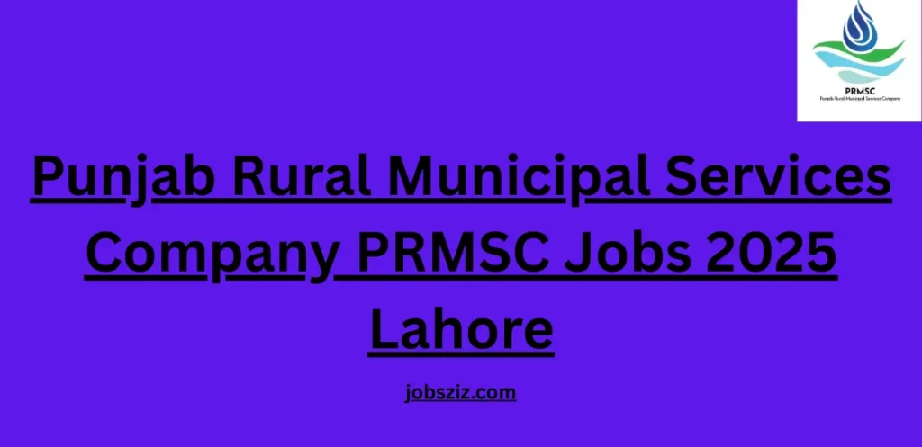 Punjab Rural Municipal Services Company PRMSC Jobs 2025 Lahore