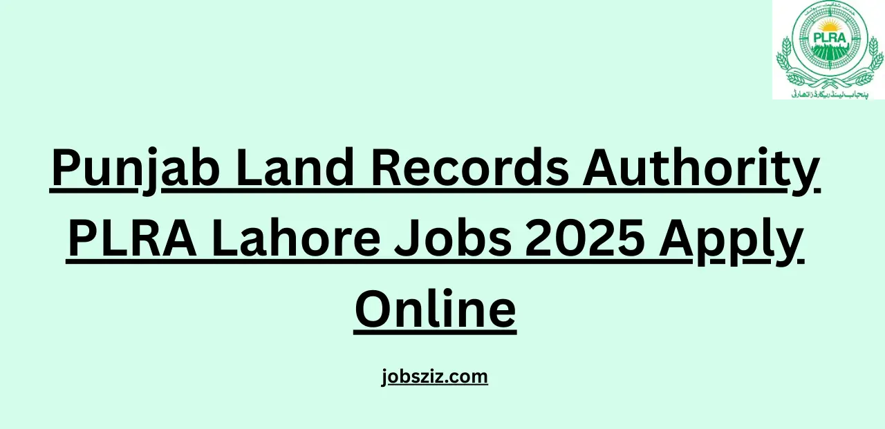 Punjab Land Records Authority PLRA Lahore Jobs 2025 Apply Online
